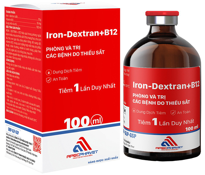 Dung Dịch Tiêm Iron - Dextran + B12 100ml - Apecphavet.com.vn